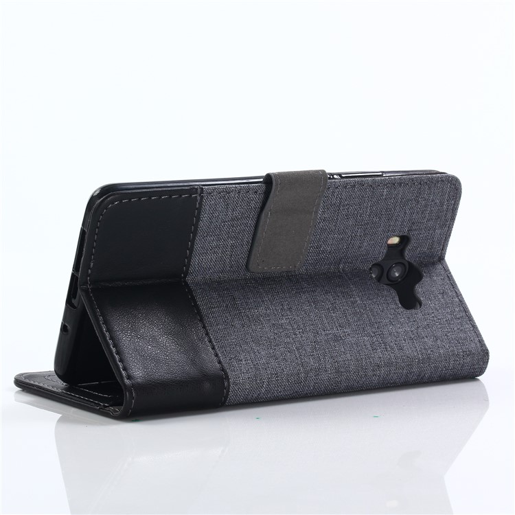 MUXMA Leather Canvas Splicing Stand Mobile Casing for Huawei Mate 10 - Black-10