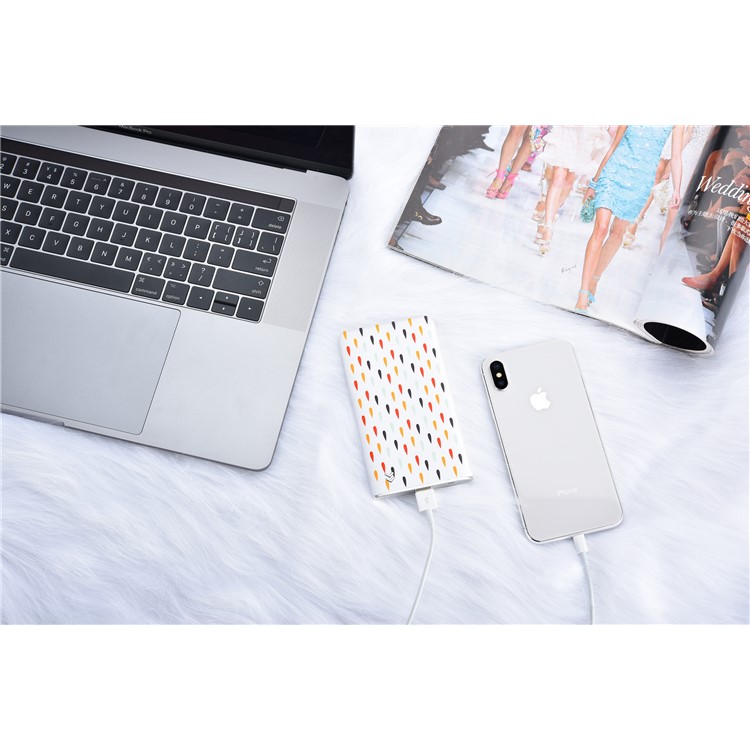 ICARER SPACE Patterned Ultra-thin 5000mAh Portable Battery for iPhone Samsung Huawei - Colorful Water Drops-11