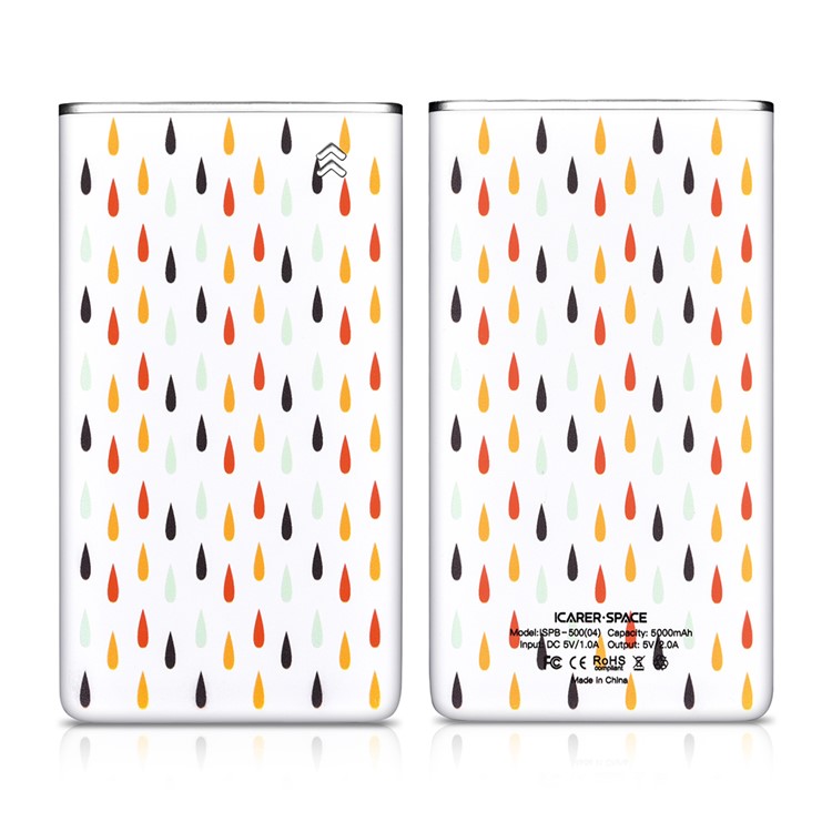 ICARER SPACE Patterned Ultra-thin 5000mAh Portable Battery for iPhone Samsung Huawei - Colorful Water Drops-2