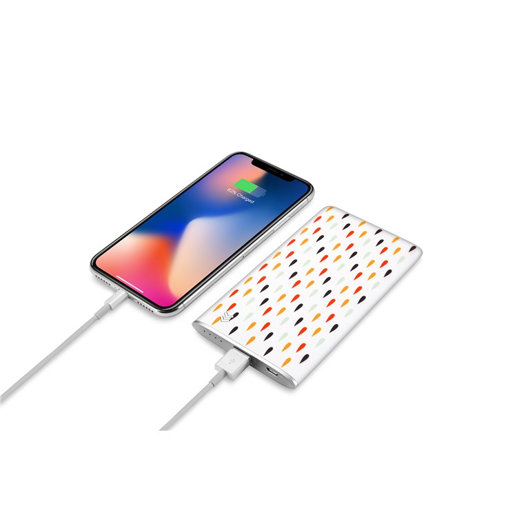 ICARER SPACE Patterned Ultra-thin 5000mAh Portable Battery for iPhone Samsung Huawei - Colorful Water Drops-8