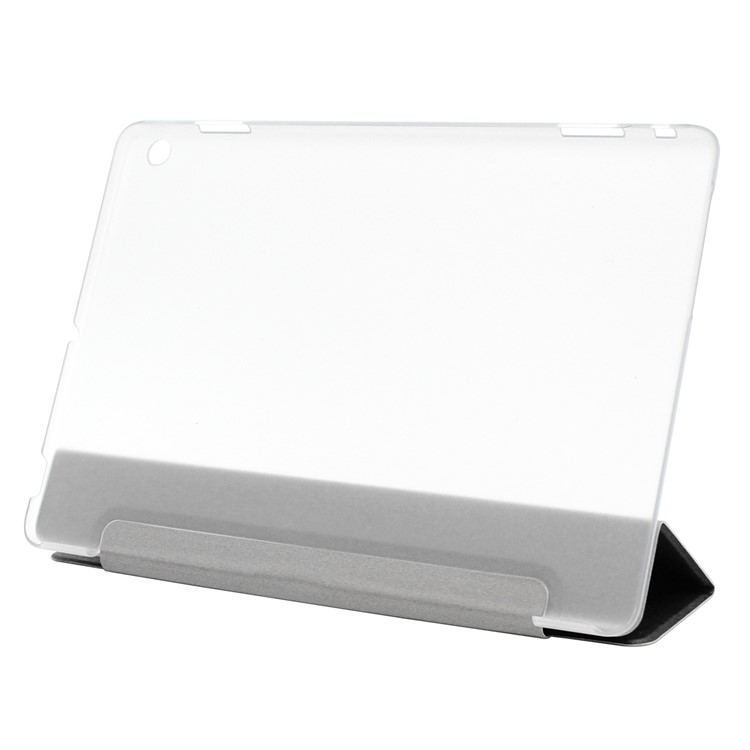 ENKAY Silk Texture Tri-fold Stand Smart Leather Tablet Cover for Huawei Honor Waterplay - Black-4
