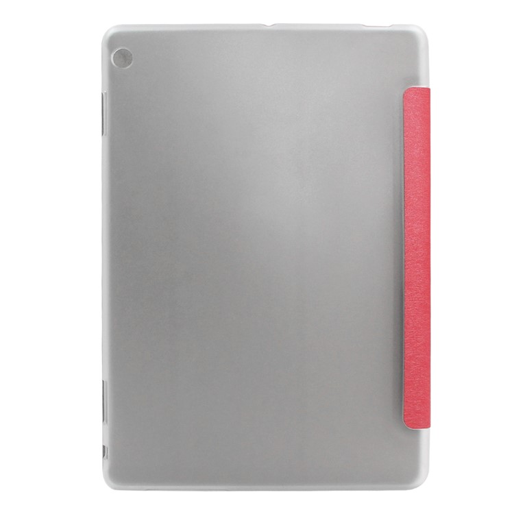 ENKAY Silk Texture Tri-fold Stand Smart Leather Tablet Case for Huawei Honor Waterplay - Red-3