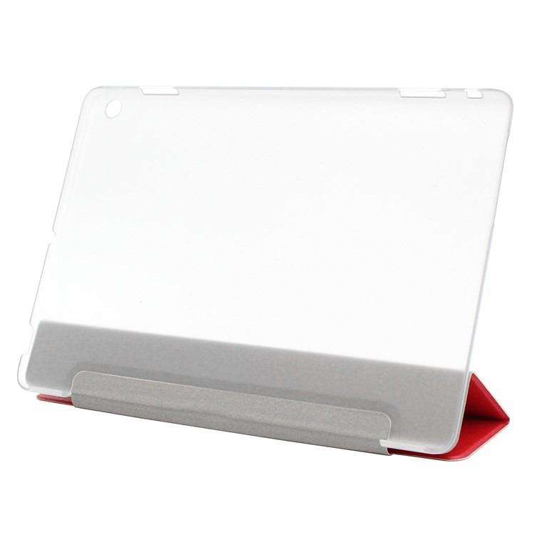 ENKAY Silk Texture Tri-fold Stand Smart Leather Tablet Case for Huawei Honor Waterplay - Red-4
