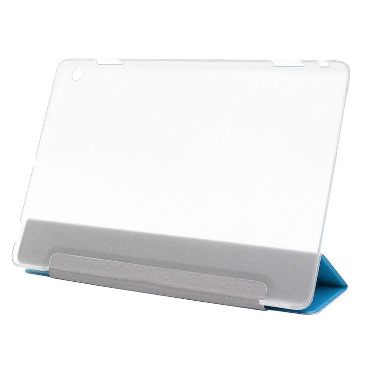 ENKAY Silk Texture Tri-fold Stand Smart Leather Tablet Accessory Case for Huawei Honor Waterplay - Blue-4