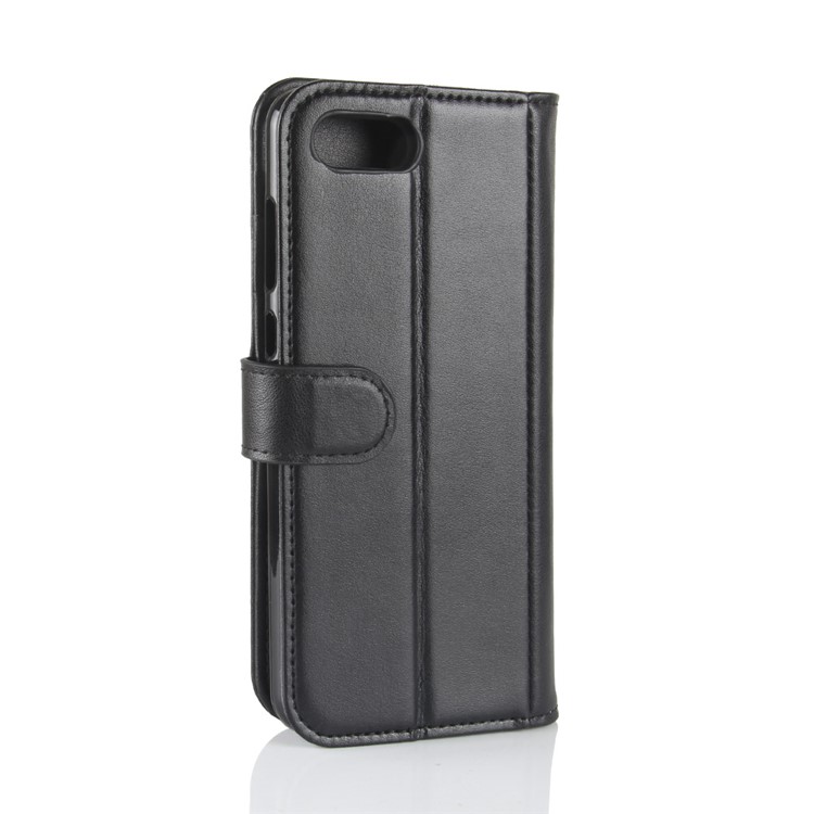 Genuine Split Leather Wallet Stand Case for Huawei nova 2s - Black-7