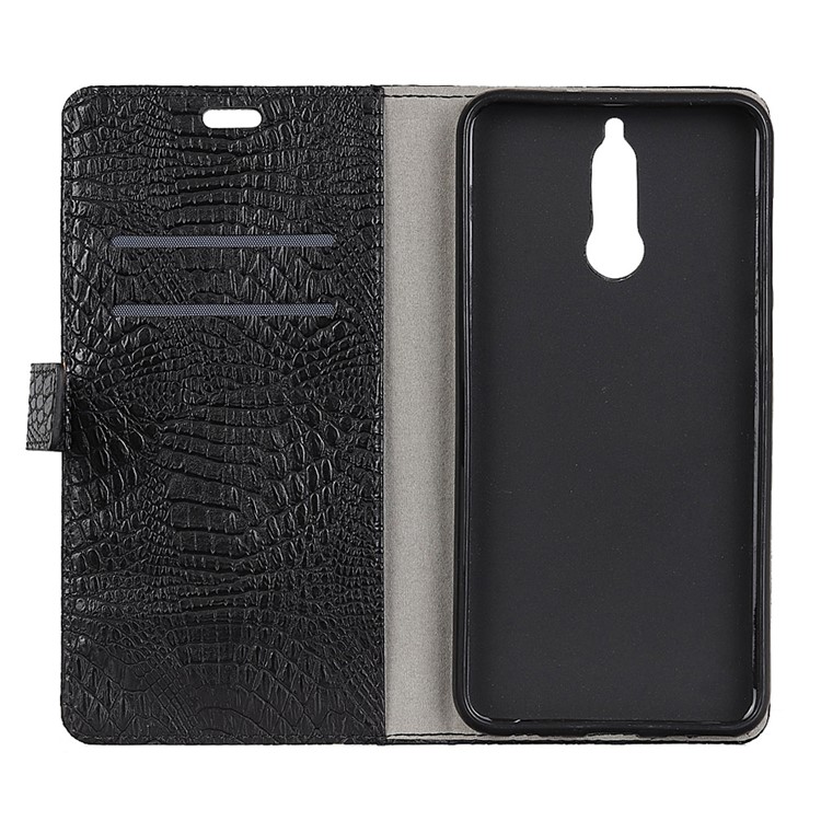 Crocodile Texture PU Leather Wallet Case for Huawei Mate 10 Lite / nova 2i / Maimang 6 / Honor 9i (India) - Black-3