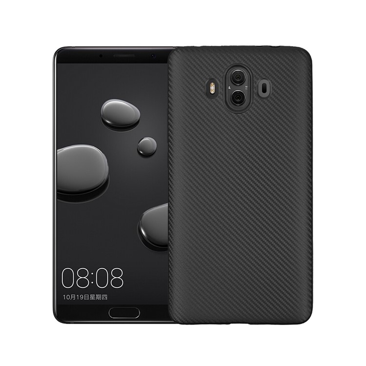 For Huawei Mate 10 Carbon Fiber Texture Soft TPU Protective Case Shell - Black-1