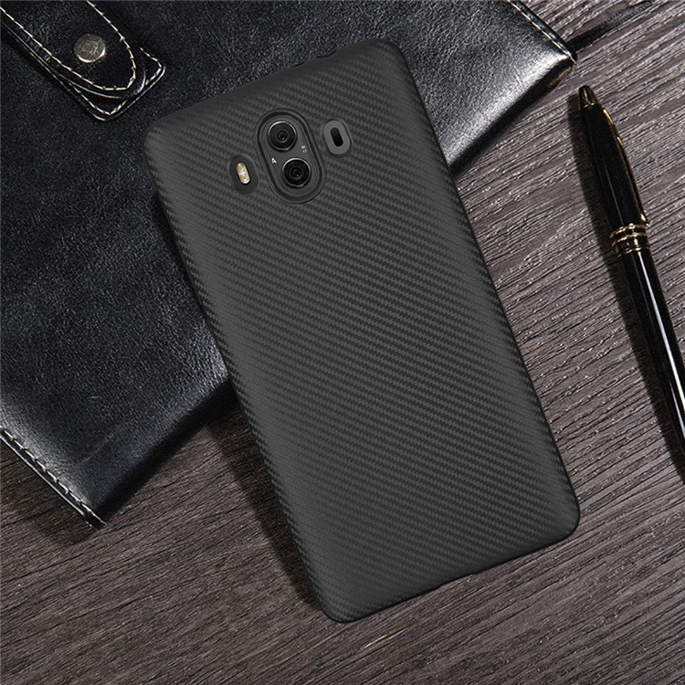 For Huawei Mate 10 Carbon Fiber Texture Soft TPU Protective Case Shell - Black-5