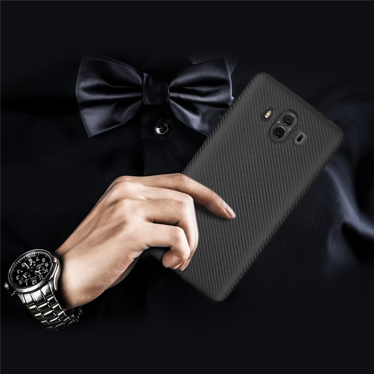 For Huawei Mate 10 Carbon Fiber Texture Soft TPU Protective Case Shell - Black-6