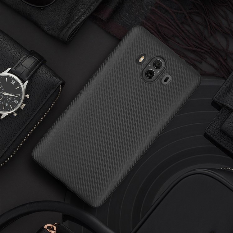 For Huawei Mate 10 Carbon Fiber Texture Soft TPU Protective Case Shell - Black-7