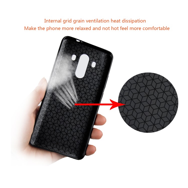 For Huawei Mate 10 Pro Carbon Fiber Texture Soft TPU Protective Case Shell - Black-6