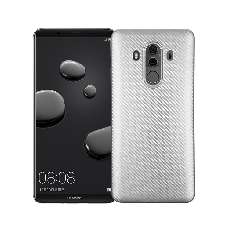 For Huawei Mate 10 Pro Carbon Fiber Texture Soft TPU Protective Case - Silver-1