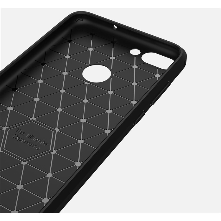 Carbon Fiber Texture Brushed TPU Mobile Case for Huawei P Smart / Enjoy 7S - Black-5