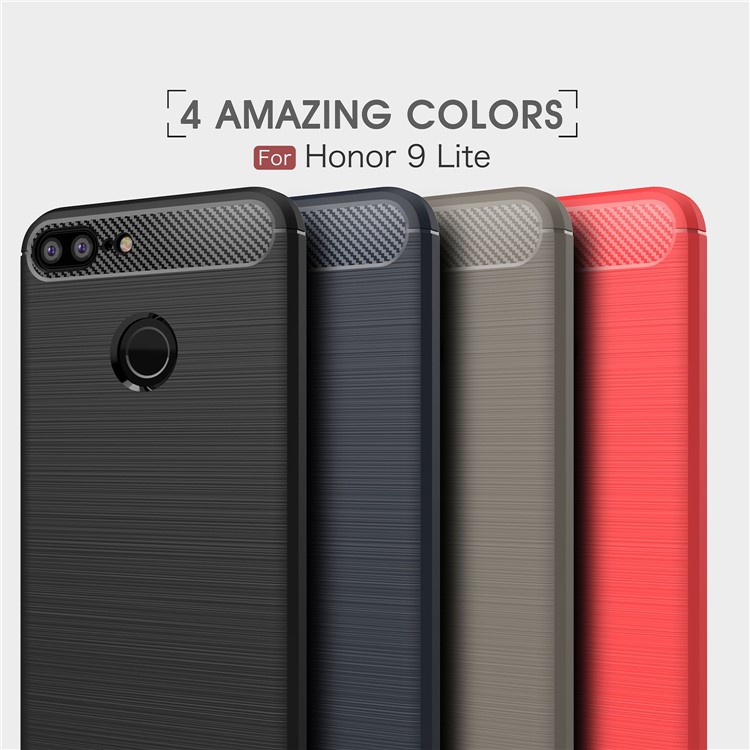 Carbon Fiber Texture Brushed TPU Mobile Phone Case for Huawei Honor 9 Lite / Honor 9 Youth Edition - Black-11
