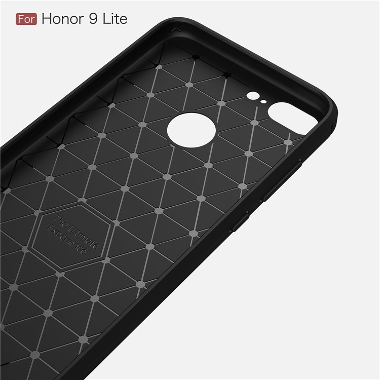 Carbon Fiber Texture Brushed TPU Mobile Phone Case for Huawei Honor 9 Lite / Honor 9 Youth Edition - Black-5
