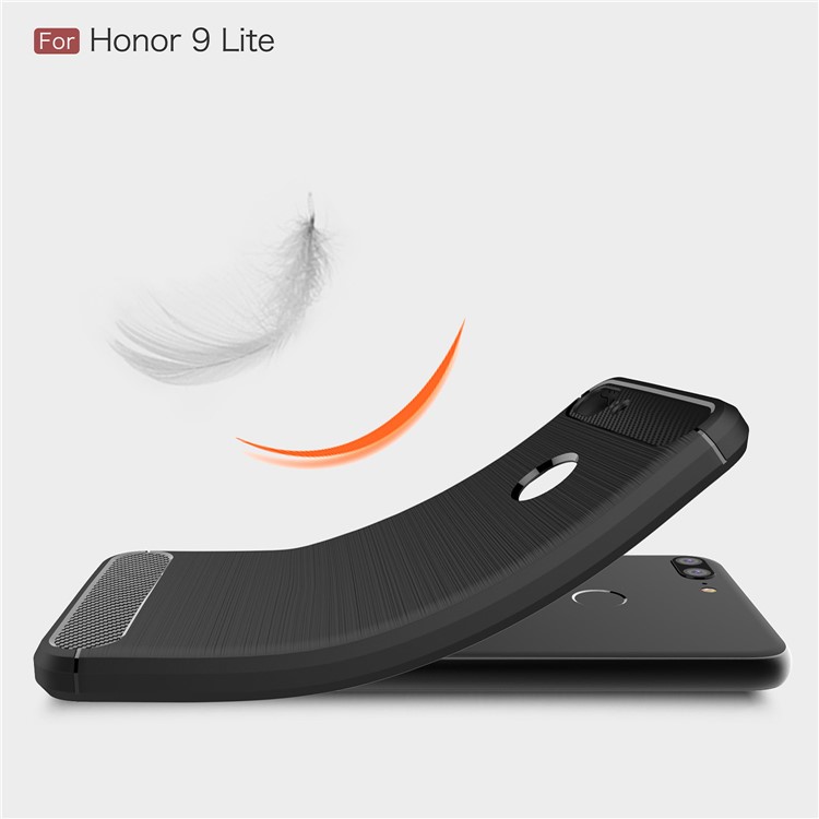 Carbon Fiber Texture Brushed TPU Mobile Phone Case for Huawei Honor 9 Lite / Honor 9 Youth Edition - Black-7