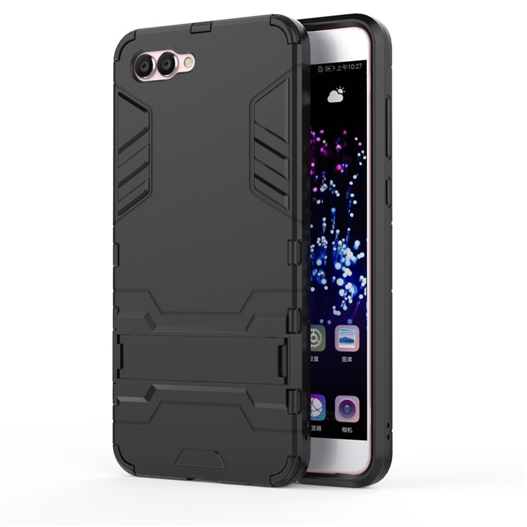 Cool Plastic TPU Hybrid Cover with Kickstand for Huawei nova 2s - Black-1