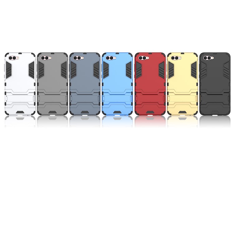 Cool Plastic TPU Hybrid Cover with Kickstand for Huawei nova 2s - Black-10
