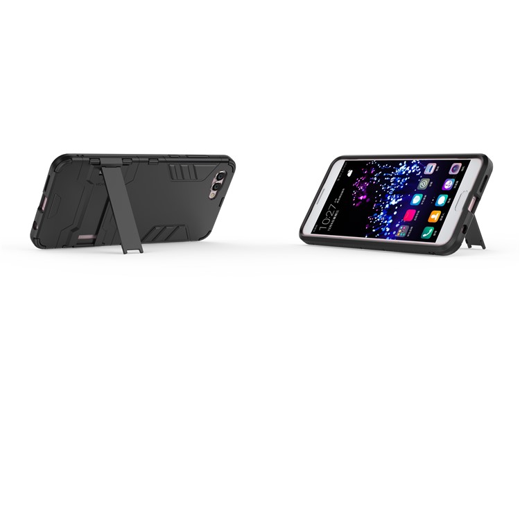 Cool Plastic TPU Hybrid Cover with Kickstand for Huawei nova 2s - Black-2