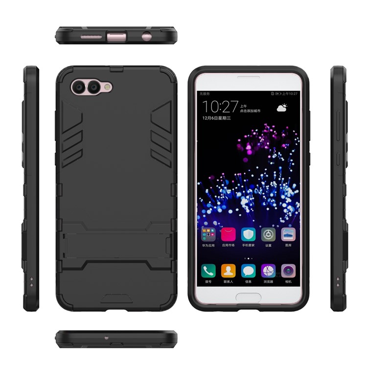 Cool Plastic TPU Hybrid Cover with Kickstand for Huawei nova 2s - Black-3