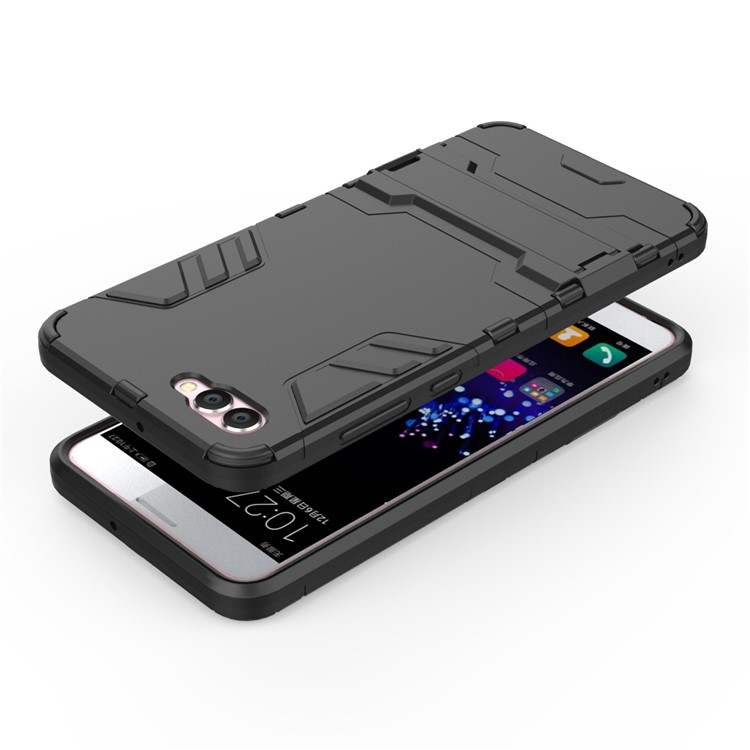 Cool Plastic TPU Hybrid Cover with Kickstand for Huawei nova 2s - Black-6