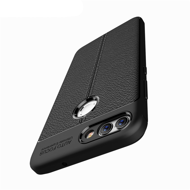 Caja Suave Del Teléfono De La Parte Posterior Del TPU De La Textura Del Lichi Para H Pua Inteligente / Disfruta 7S - Negro-10