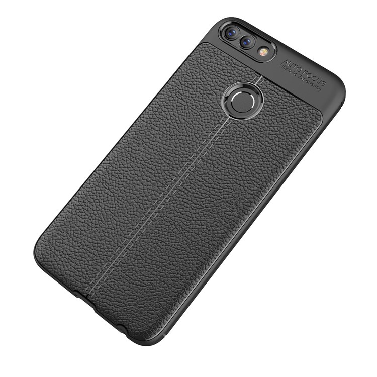 Caja Suave Del Teléfono De La Parte Posterior Del TPU De La Textura Del Lichi Para H Pua Inteligente / Disfruta 7S - Negro-12