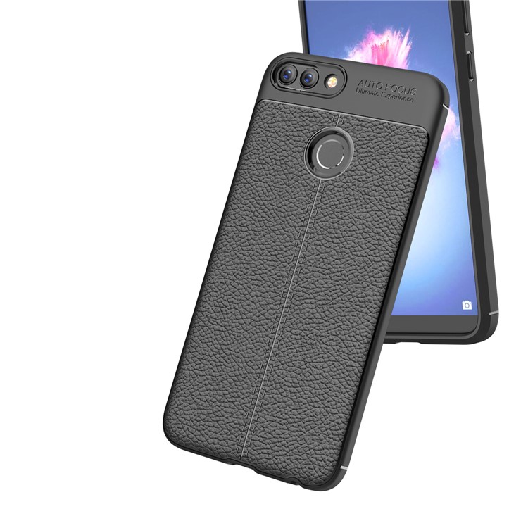 Caja Suave Del Teléfono De La Parte Posterior Del TPU De La Textura Del Lichi Para H Pua Inteligente / Disfruta 7S - Negro-6