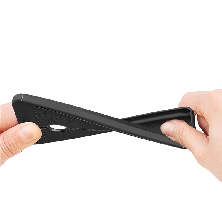 Caja Suave Del Teléfono De La Parte Posterior Del TPU De La Textura Del Lichi Para H Pua Inteligente / Disfruta 7S - Negro-8