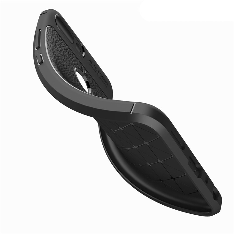 Caja Suave Del Teléfono De La Parte Posterior Del TPU De La Textura Del Lichi Para H Pua Inteligente / Disfruta 7S - Negro-9