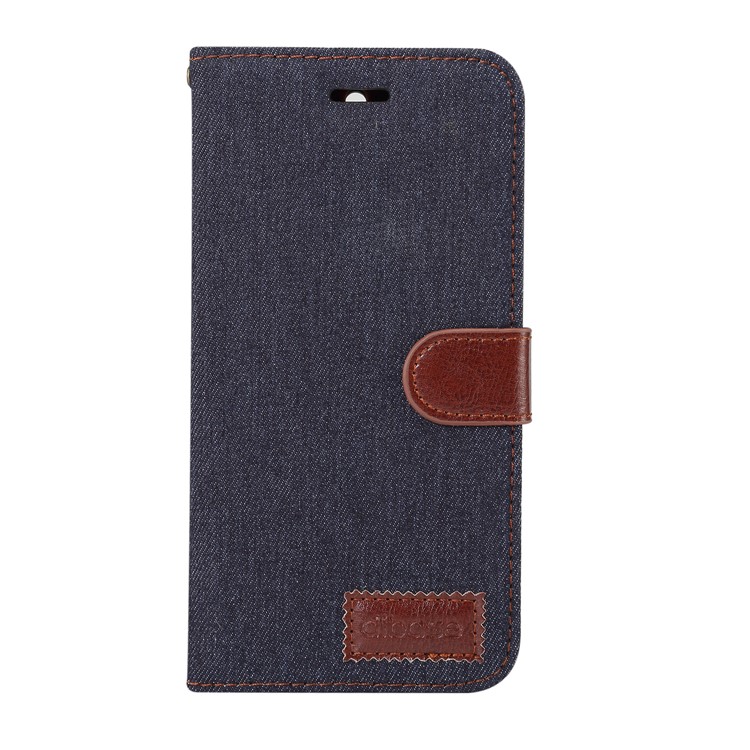 Jeans Cloth Leather Card Holder Casing for Huawei Mate 10 Lite / nova 2i / Maimang 6 / Honor 9i (India) - Black Blue-2