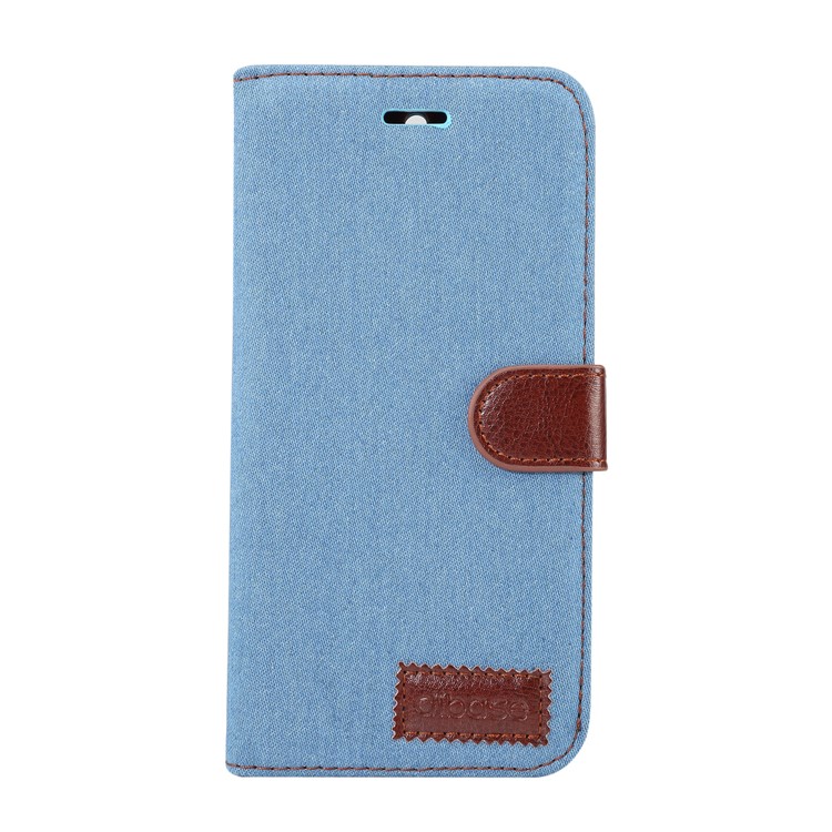 Jeans Cloth Leather Card Holder Case for Huawei Mate 10 Lite / nova 2i / Maimang 6 / Honor 9i (India) - Baby Blue-2
