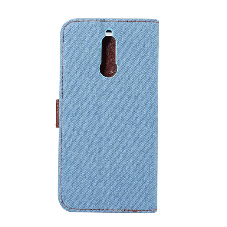 Jeans Cloth Leather Card Holder Case for Huawei Mate 10 Lite / nova 2i / Maimang 6 / Honor 9i (India) - Baby Blue-3