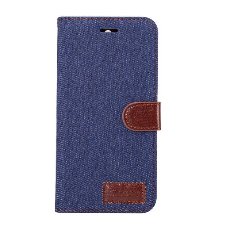 Jeans Cloth Leather Card Holder Cover for Huawei Mate 10 Lite / nova 2i / Maimang 6 / Honor 9i (India) - Dark Blue-2
