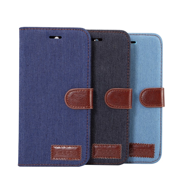 Jeans Cloth Leather Card Holder Cover for Huawei Mate 10 Lite / nova 2i / Maimang 6 / Honor 9i (India) - Dark Blue-8