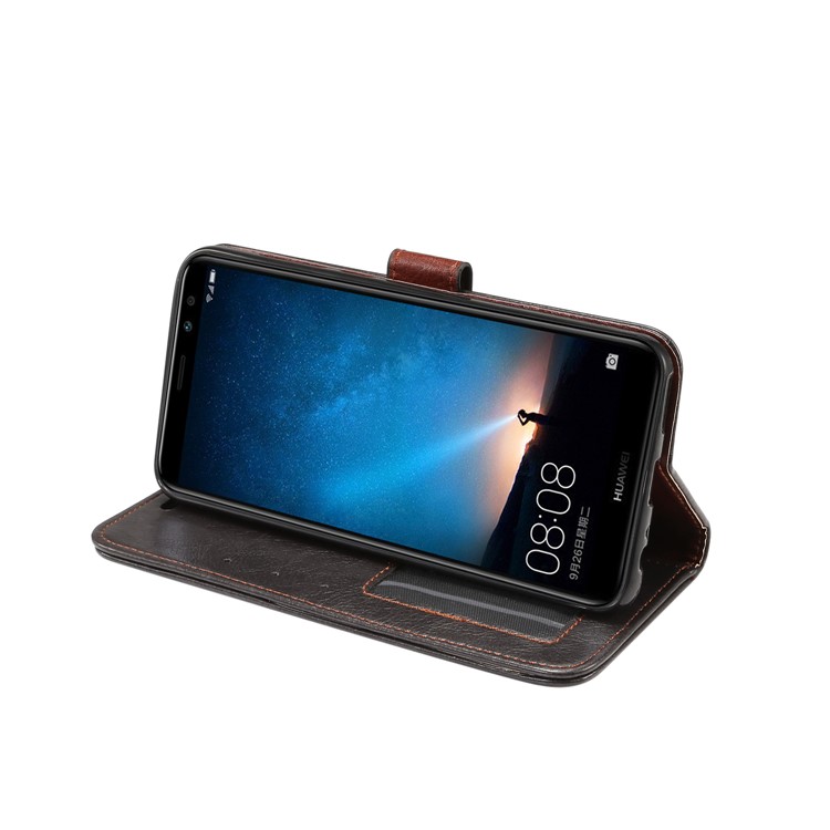 Crazy Horse Leather Phone Casing for Huawei Mate 10 Lite / nova 2i / Maimang 6 / Honor 9i (India) - Black-6
