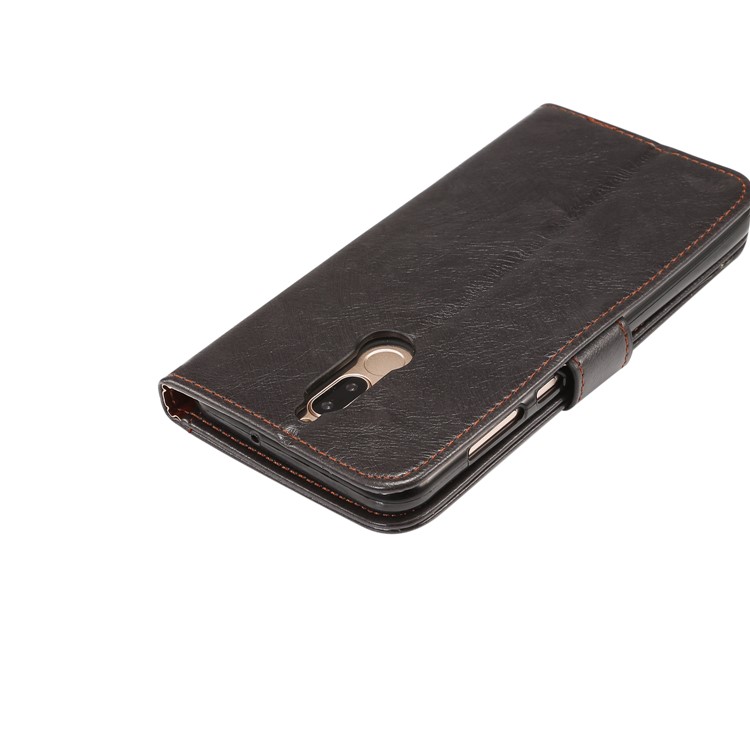 Crazy Horse Leather Phone Casing for Huawei Mate 10 Lite / nova 2i / Maimang 6 / Honor 9i (India) - Black-7