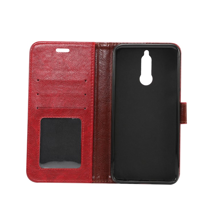 Crazy Horse Leather Phone Cover for Huawei Mate 10 Lite / nova 2i / Maimang 6 / Honor 9i (India) - Red-4