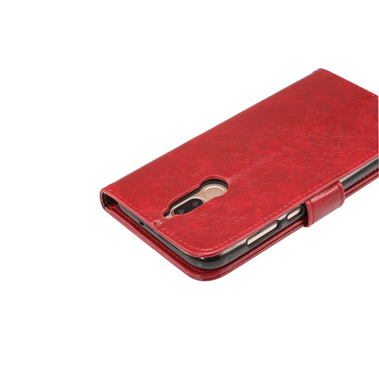 Crazy Horse Leather Phone Cover for Huawei Mate 10 Lite / nova 2i / Maimang 6 / Honor 9i (India) - Red-7