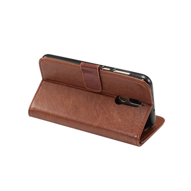 Crazy Horse Leather Phone Case for Huawei Mate 10 Lite / nova 2i / Maimang 6 / Honor 9i (India) - Coffee-5