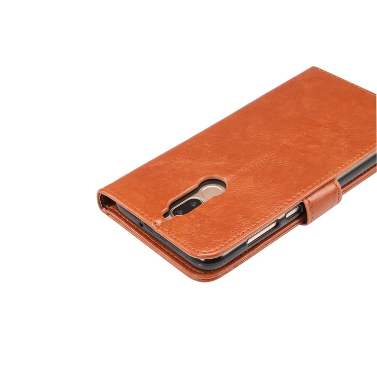 Crazy Horse Leather Phone Shell for Huawei Mate 10 Lite / nova 2i / Maimang 6 / Honor 9i (India) - Brown-7