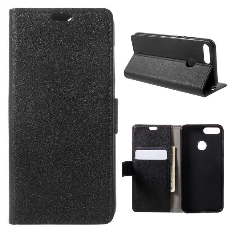 For Huawei Honor 9 Lite / Honor 9 Youth Edition Leather Stand Wallet Mobile Case - Black-1