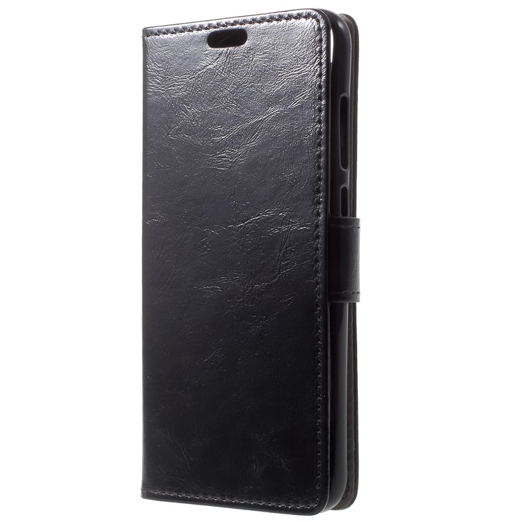 Crazy Horse Leather Wallet Casing for Huawei Honor 9 Lite / Youth Edition - Black-3
