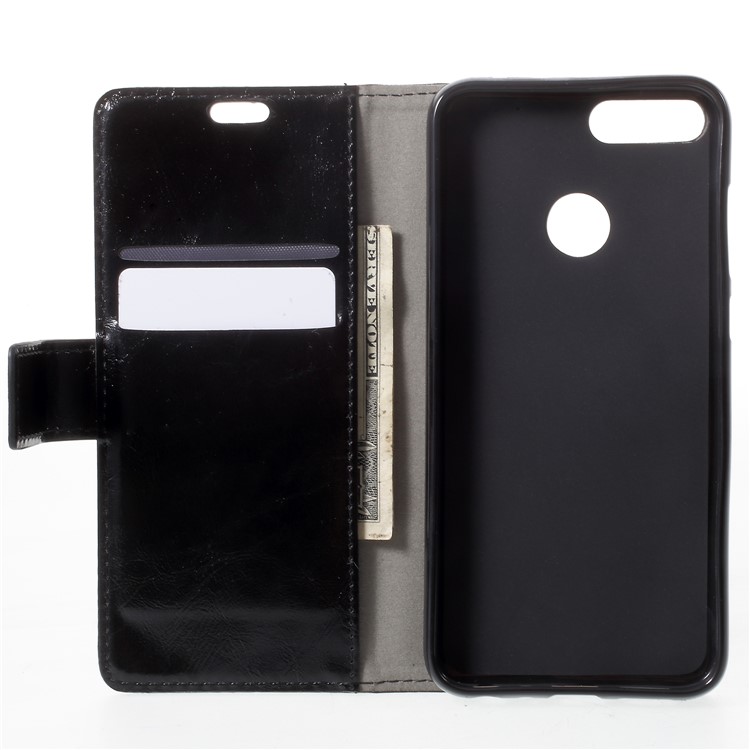 Crazy Horse Leather Wallet Casing for Huawei Honor 9 Lite / Youth Edition - Black-6