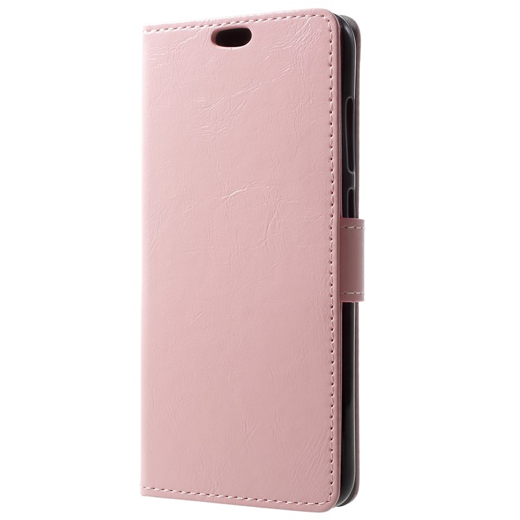 Crazy Horse Leather Wallet Cover for Huawei Honor 9 Lite / Youth Edition - Pink-2