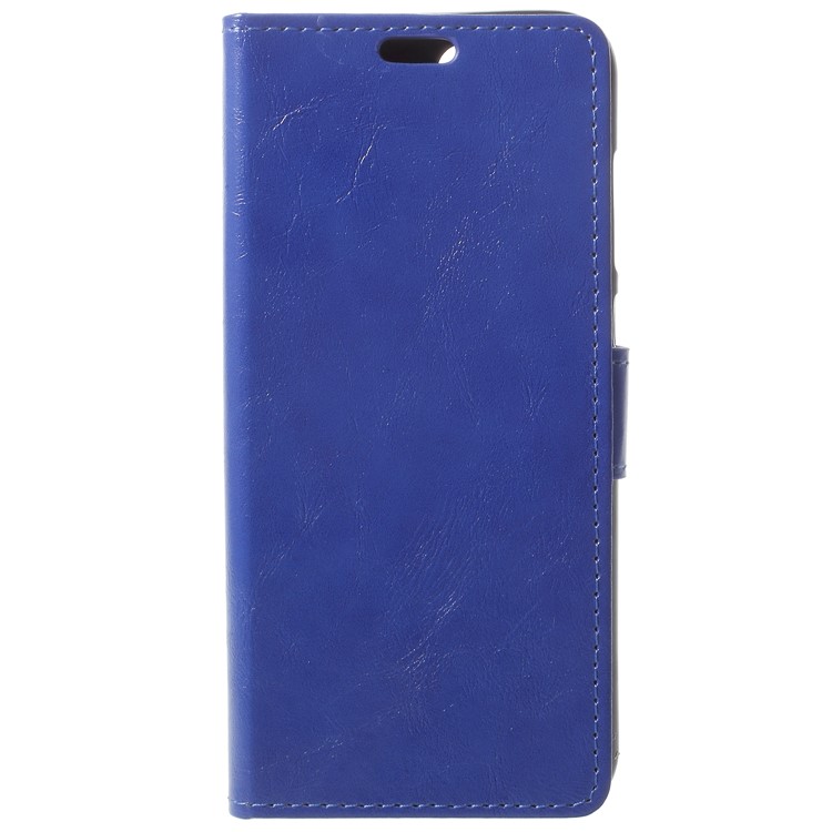 Crazy Horse Leather Wallet Phone Accessory Case for Huawei Honor 9 Lite / Youth Edition - Blue-1