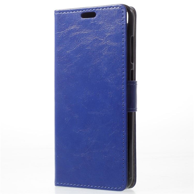 Crazy Horse Leather Wallet Phone Accessory Case for Huawei Honor 9 Lite / Youth Edition - Blue-2