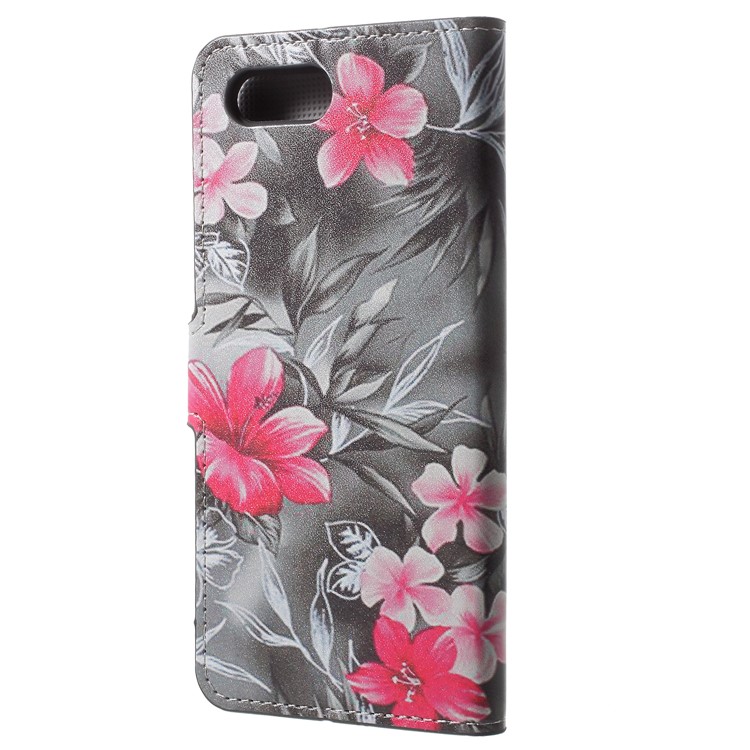 Para Huawei Honor V10 / View Estuche De Folio De Cuero 10 Con Ranuras Para Tarjetas - Flores Rojas-4