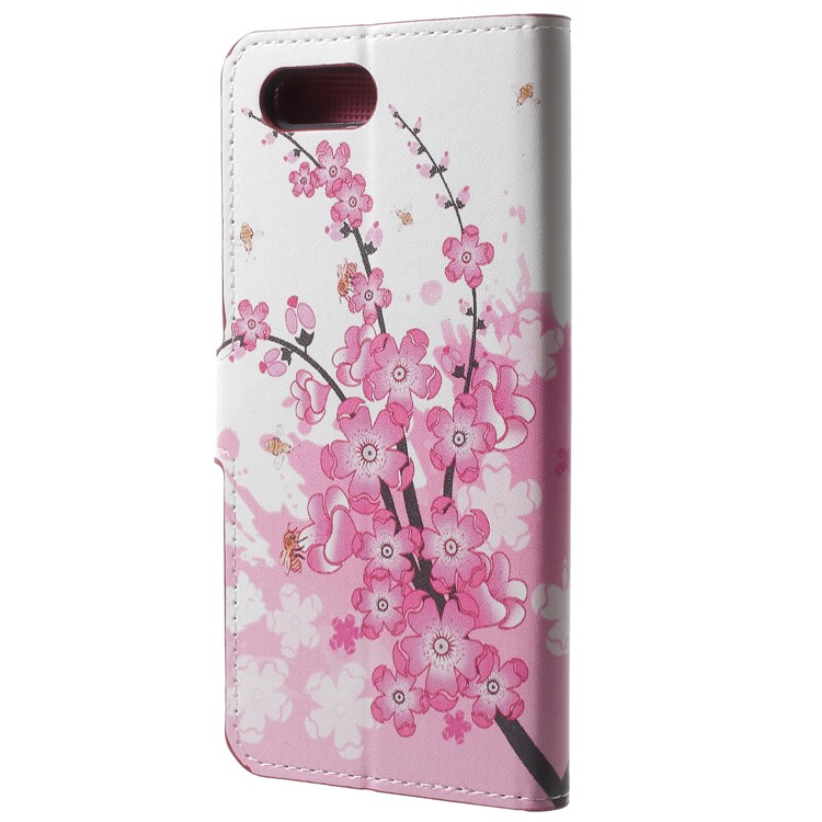 Pattern Printing Leather Wallet Protective Shell for Huawei Honor V10/View 10 - Plum Blossom-3