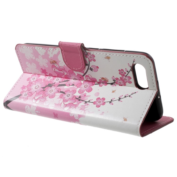 Pattern Printing Leather Wallet Protective Shell for Huawei Honor V10/View 10 - Plum Blossom-4